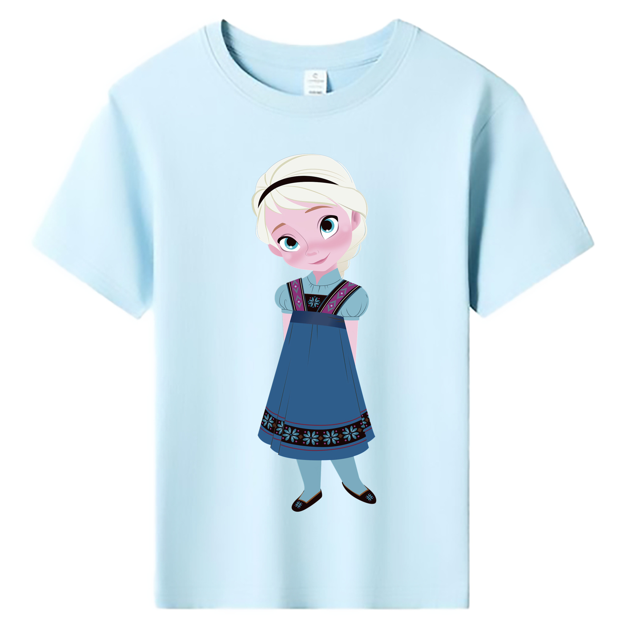 （画像用） アナと雪の女王 アンナ エルサ Frozen Anna Elsa 綿100％キッズTシャツ（フロントプリント）